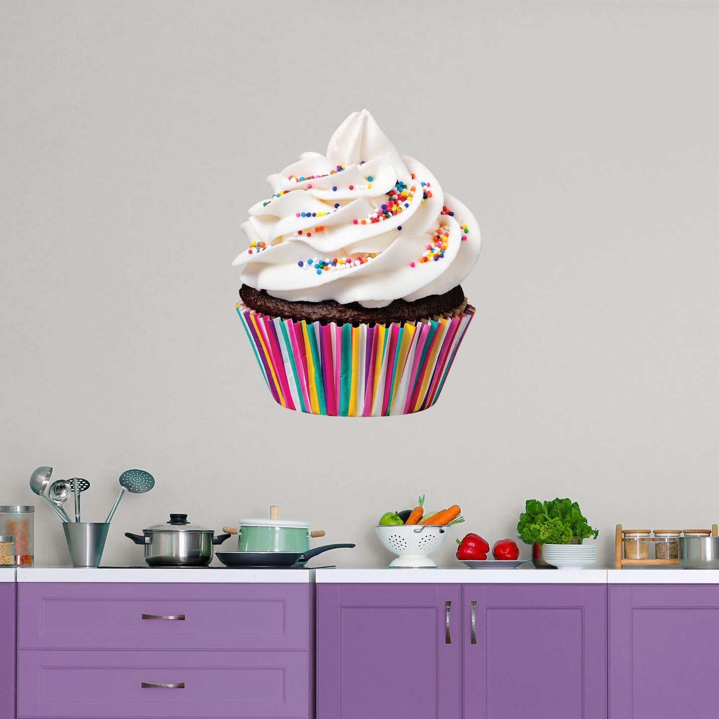 Giant Cupcake + 2 Decals (30"W x 37"H)