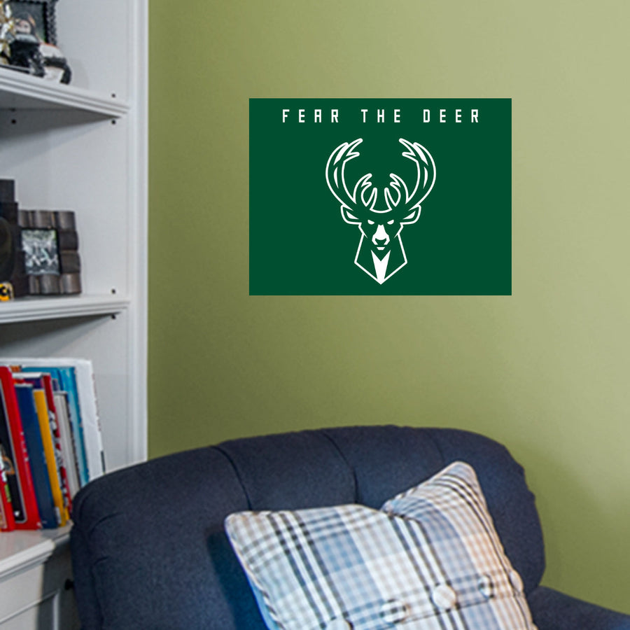 Milwaukee Bucks - RealBig Hype Logo Collection - Official NBA - Reusable Vinyl Wall Decals