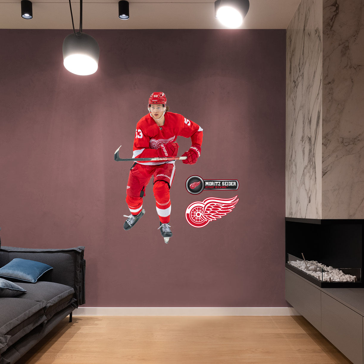 Detroit Red Wings: Moritz Seider - Officially Licensed NHL Removable Adhesive Decal