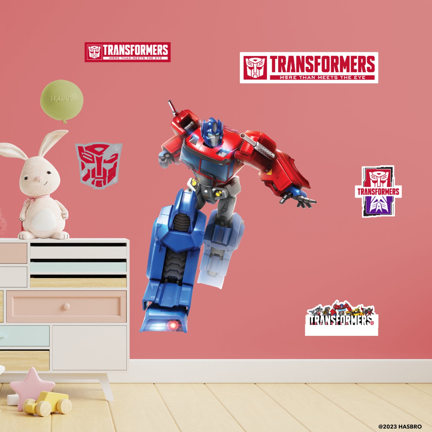 Transformers: Optimus Prime RealBig        - Officially Licensed Hasbro Removable     Adhesive Decal