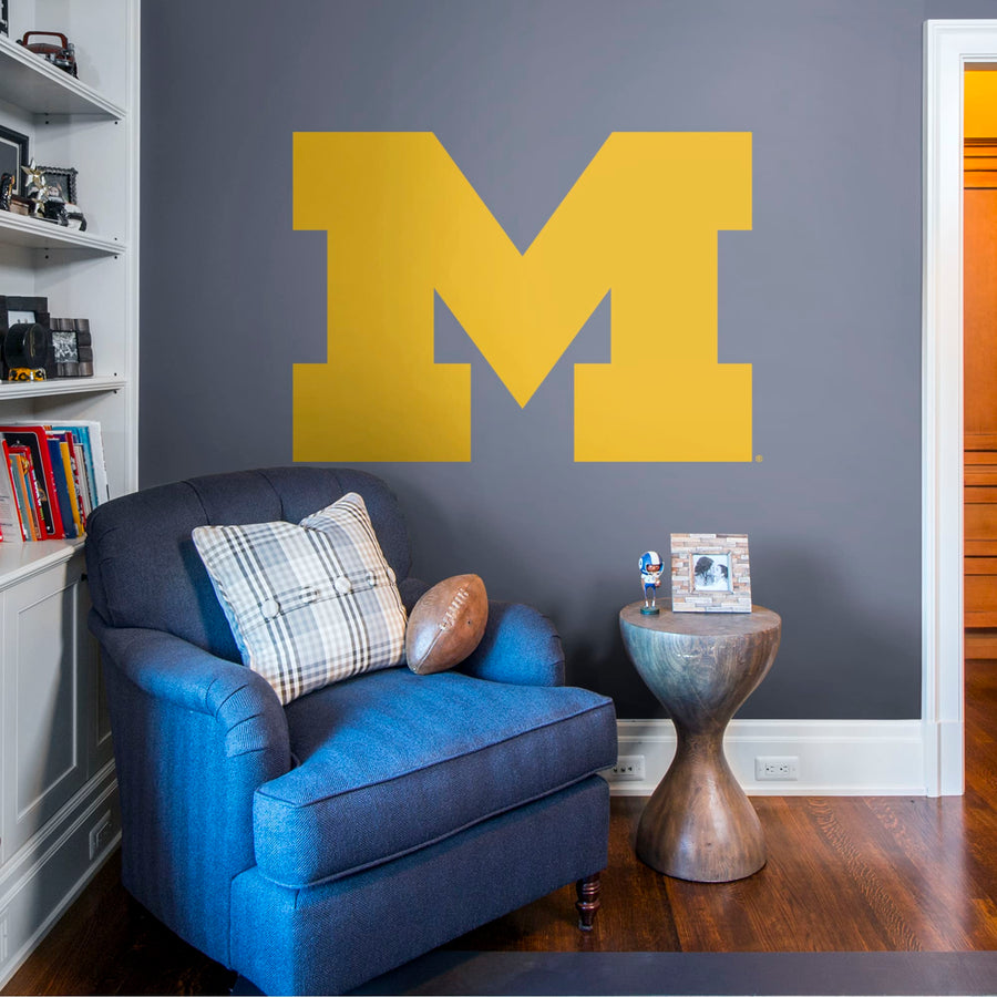 Michigan Wolverines - RealBig Block M Logo Collection - Official NCAA - Reusable Vinyl Wall Decals