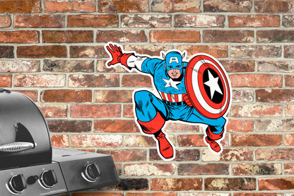 Captain America: Captain America Retro Jumping        - Officially Licensed Marvel    Outdoor Graphic