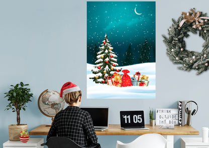 Christmas:  Gifts Poster        -   Removable     Adhesive Decal