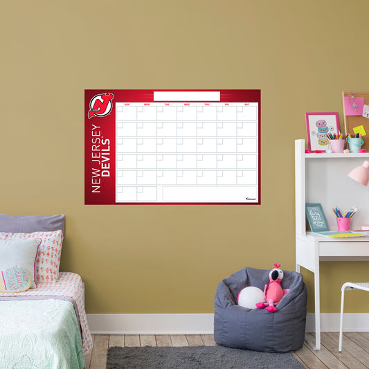 New Jersey Devils Dry Erase Calendar  - Officially Licensed NHL Removable Wall Decal