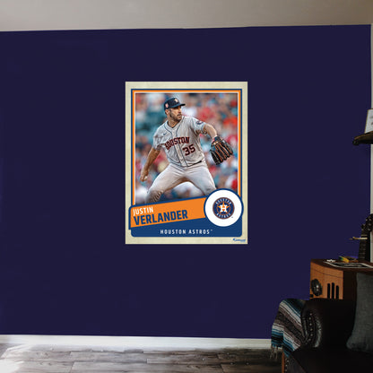Houston Astros: Justin Verlander  Poster        - Officially Licensed MLB Removable     Adhesive Decal