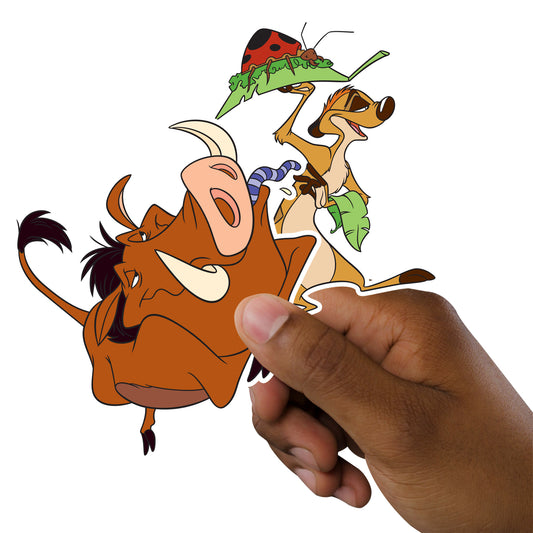 Sheet of 4 -Lion King:  Timon & Pumba Minis        - Officially Licensed Disney Removable Wall   Adhesive Decal