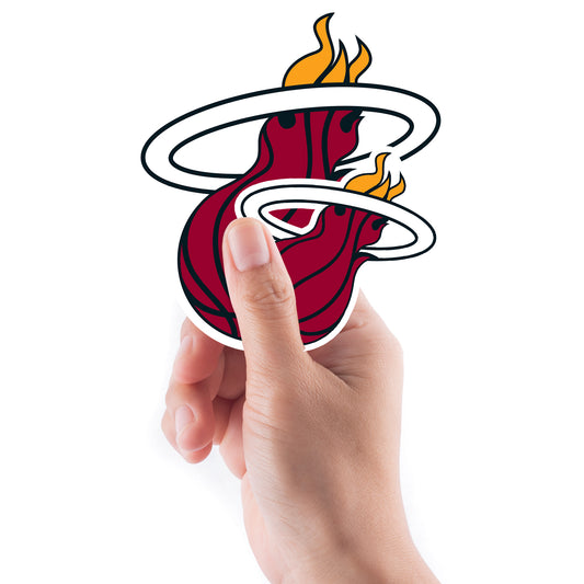 Sheet of 5 -Miami Heat:  2021 Logos Mini        - Officially Licensed NBA Removable Wall   Adhesive Decal