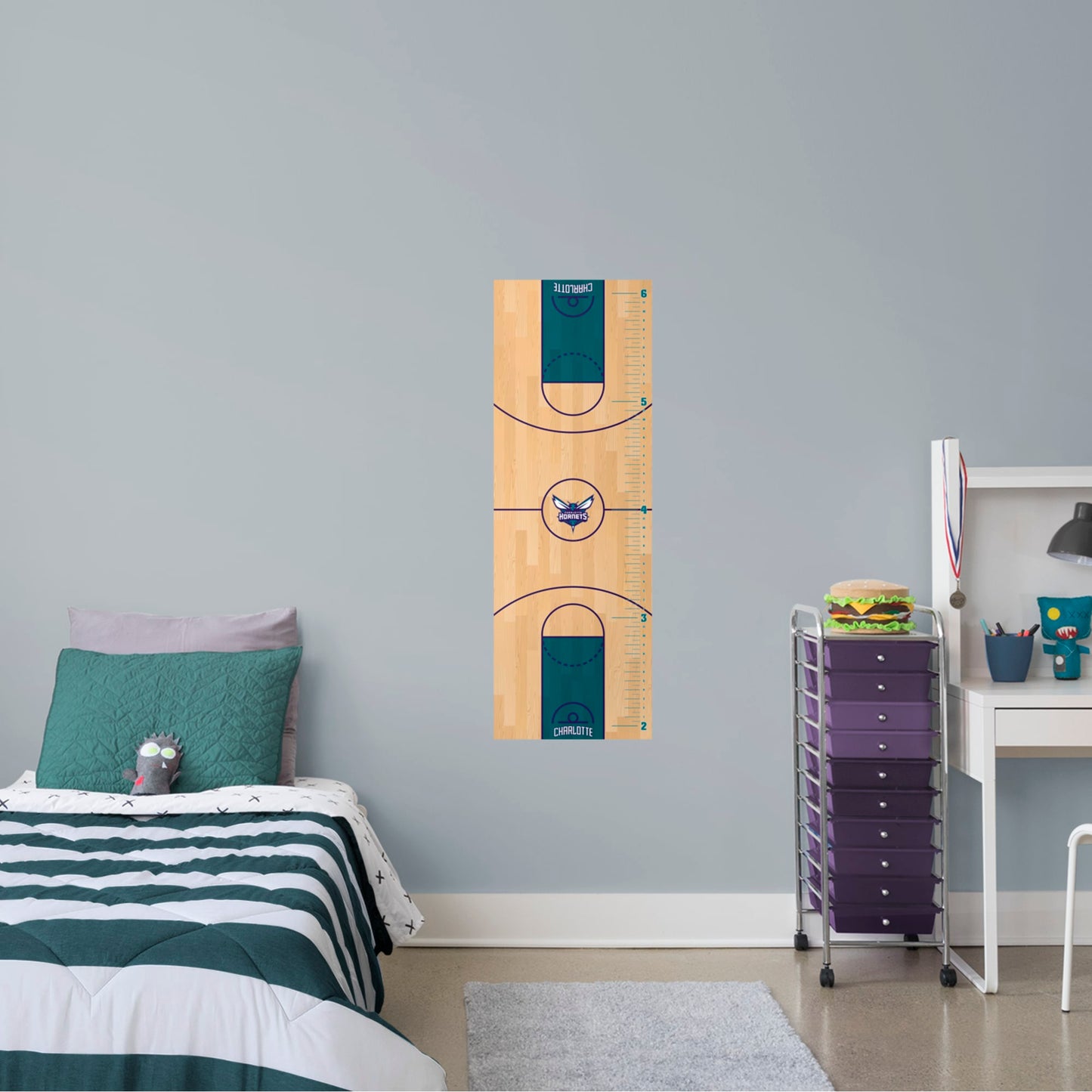 Charlotte Hornets: Growth Chart - Officially Licensed NBA Removable Wall Decal