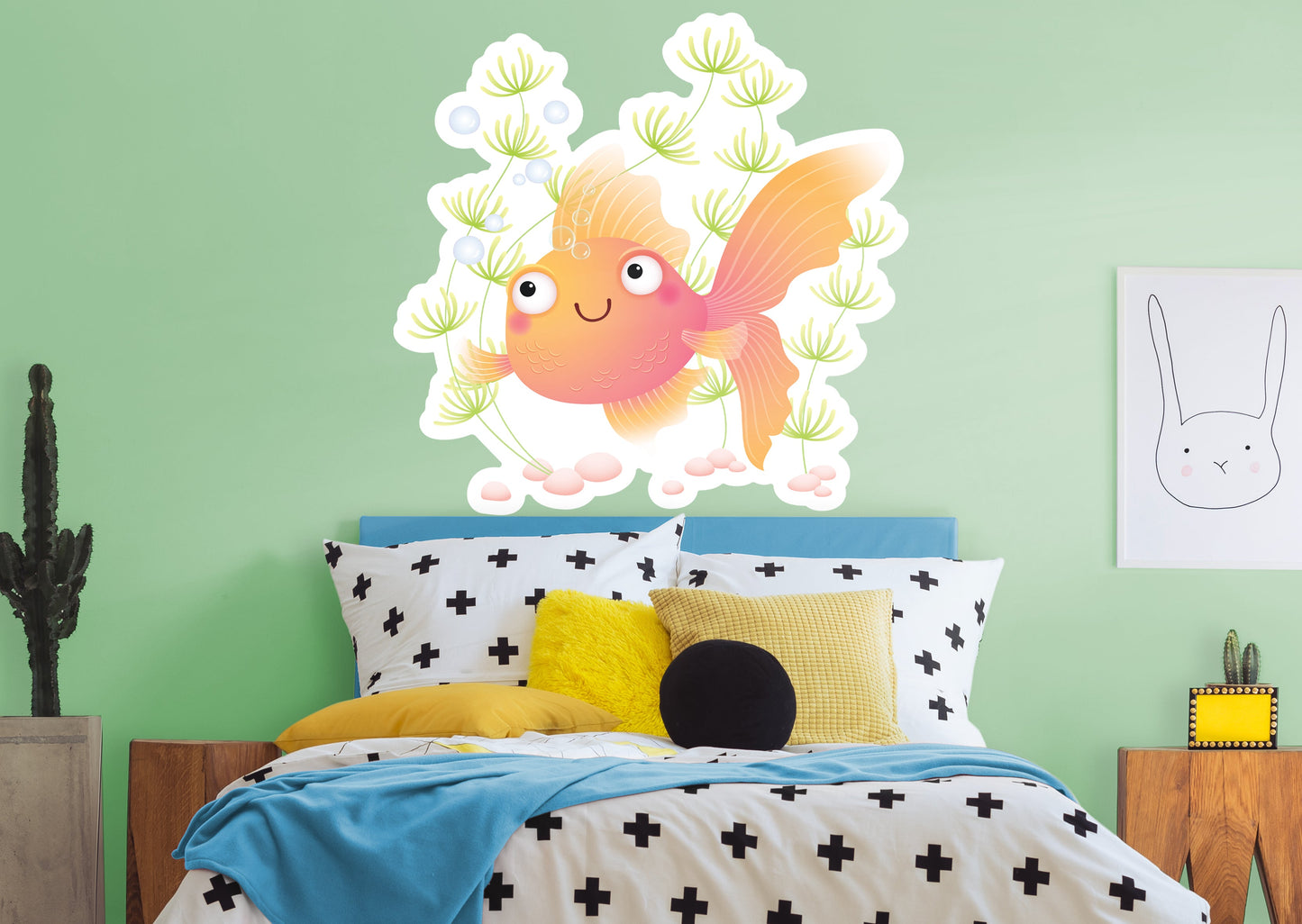 Nursery:  Fish Dreaming Icon        -   Removable Wall   Adhesive Decal