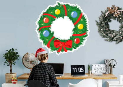 Christmas: Wreath Icon - Removable Adhesive Decal