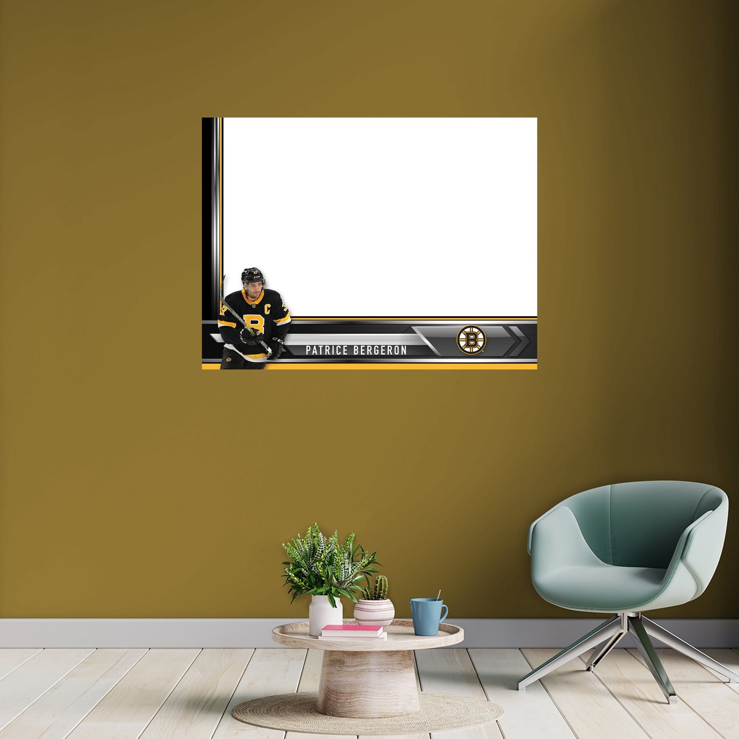 Boston Bruins: Patrice Bergeron Dry Erase Whiteboard - Officially Licensed NHL Removable Adhesive Decal