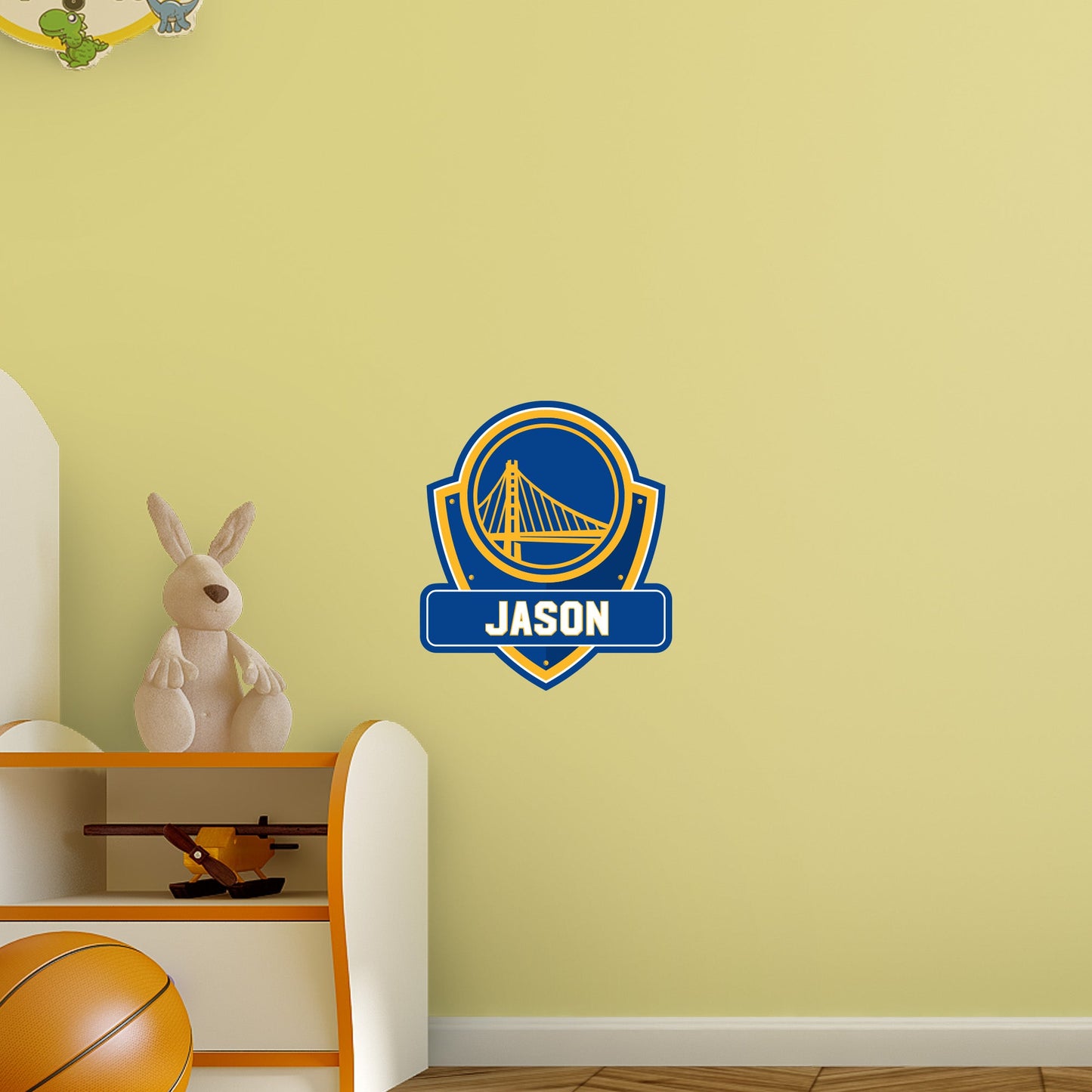 Golden State Warriors: Badge Personalized Name - Officially Licensed NBA Removable Adhesive Decal