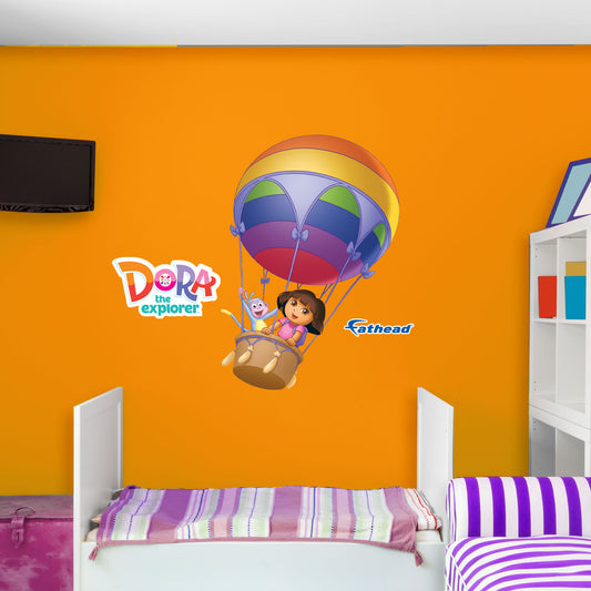 Dora the Explorer:  Dora and Boots in the Balloon RealBig        - Officially Licensed Nickelodeon Removable     Adhesive Decal