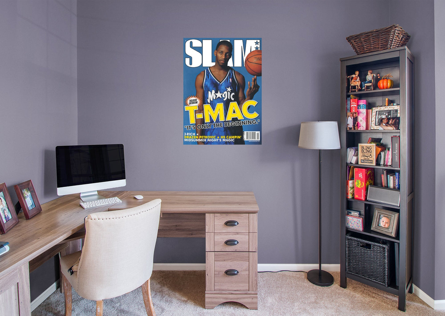 Orlando Magic: Tracy McGrady SLAM Magazine 64 Cover Mural - Officially Licensed NBA Removable Adhesive Decal