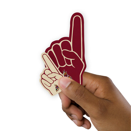 Arizona Coyotes:    Foam Finger Minis        - Officially Licensed NHL Removable     Adhesive Decal