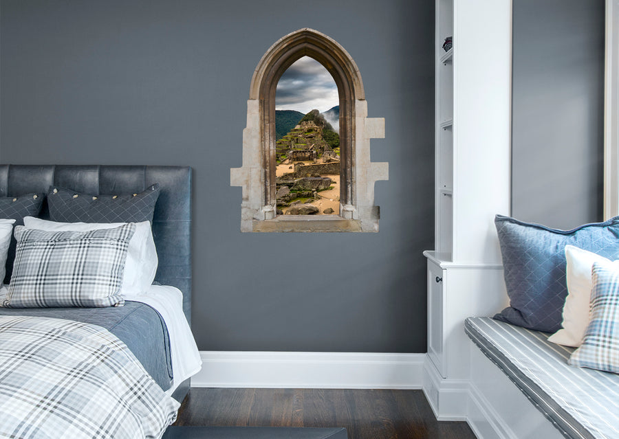 New Wonders: Machu Pichu Fog View Instant Windows        -   Removable Wall   Adhesive Decal