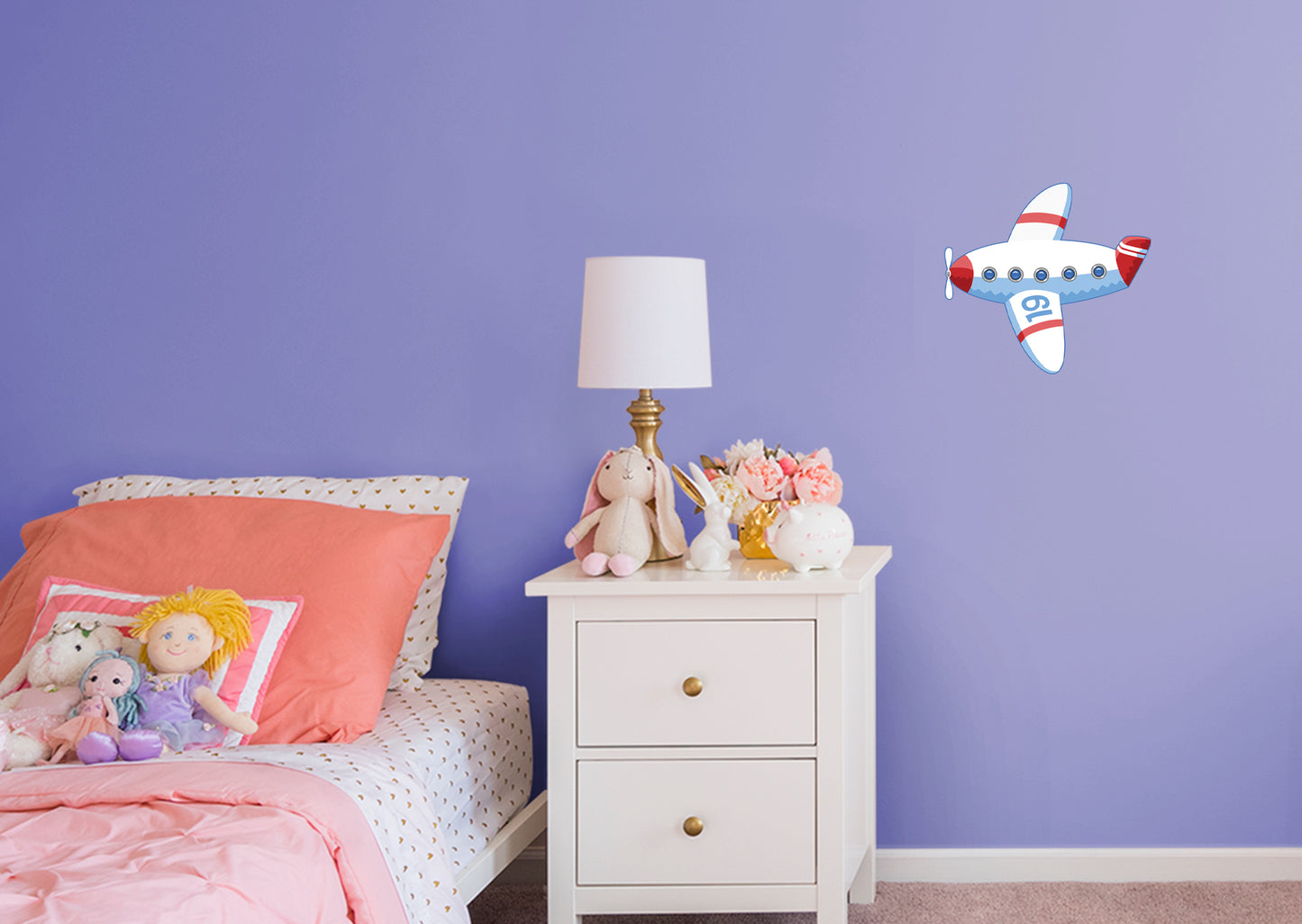 Nursery: Planes White Plane Icon        -   Removable     Adhesive Decal