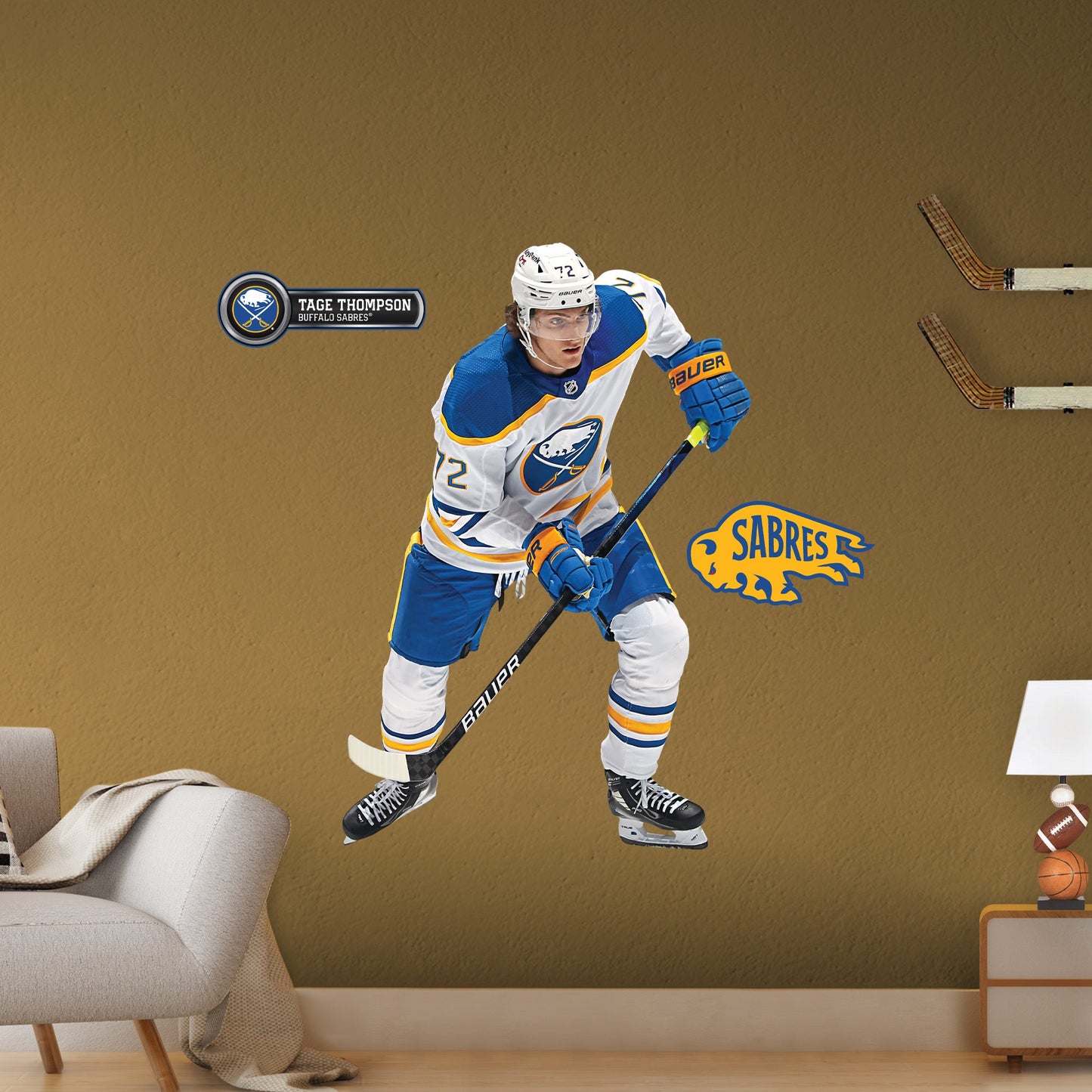 Buffalo Sabres: Tage Thompson - Officially Licensed NHL Removable Adhesive Decal