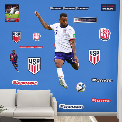Kellyn Acosta  RealBig        - Officially Licensed USMNT Removable     Adhesive Decal