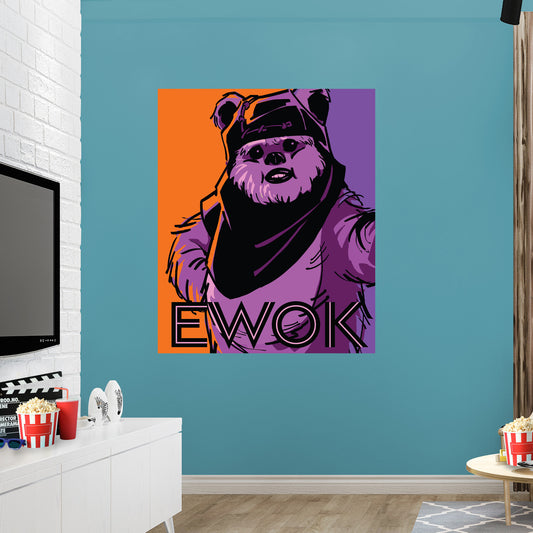 Ewok Pop Art Poster        - Officially Licensed Star Wars Removable     Adhesive Decal