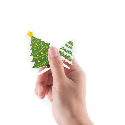 Sheet of 5 -Christmas:  Christmas Tree Minis        -   Removable    Adhesive Decal