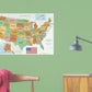 Maps of North America: United States Mural        -   Removable Wall   Adhesive Decal