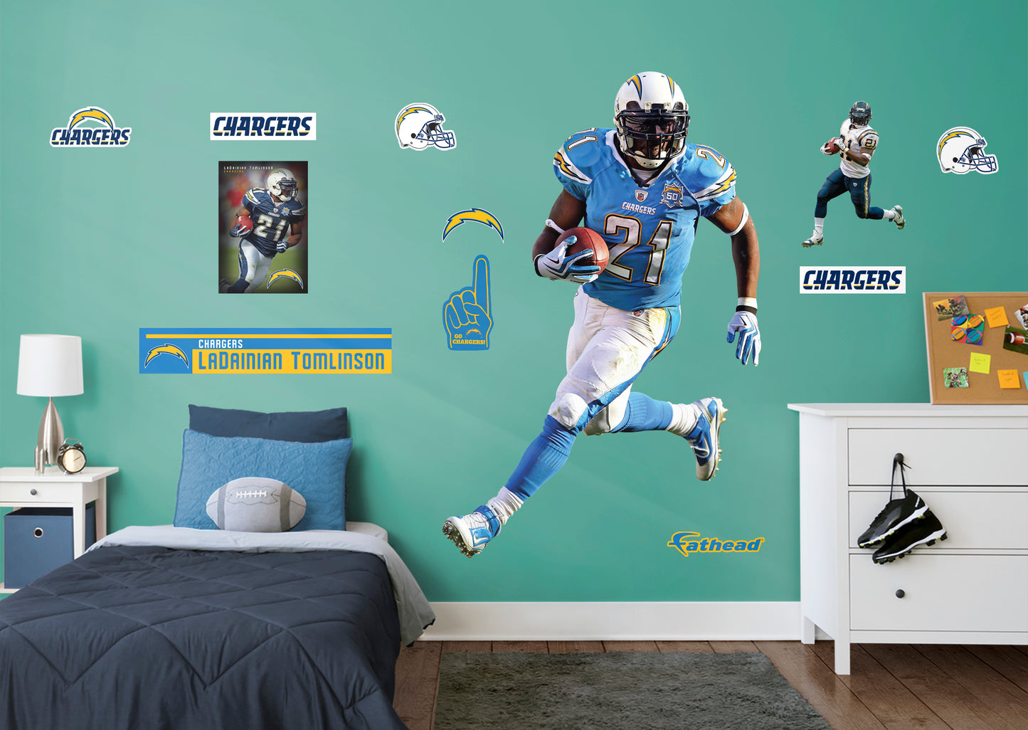 San Diego Chargers: LaDainian Tomlinson 2021 Legend        - Officially Licensed NFL Removable Wall   Adhesive Decal