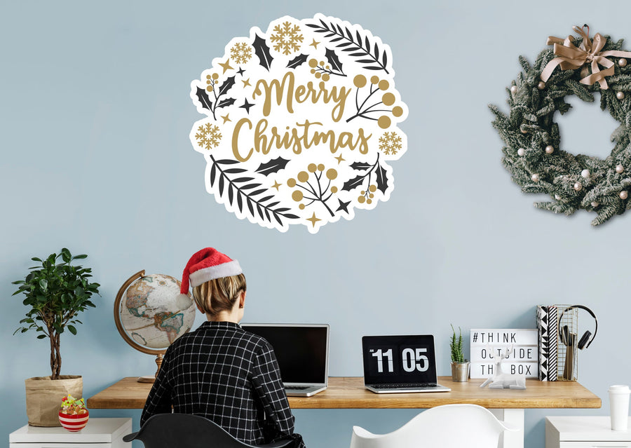 Seasons Decor: Winter Merry Christmas Icon - Removable Adhesive Decal