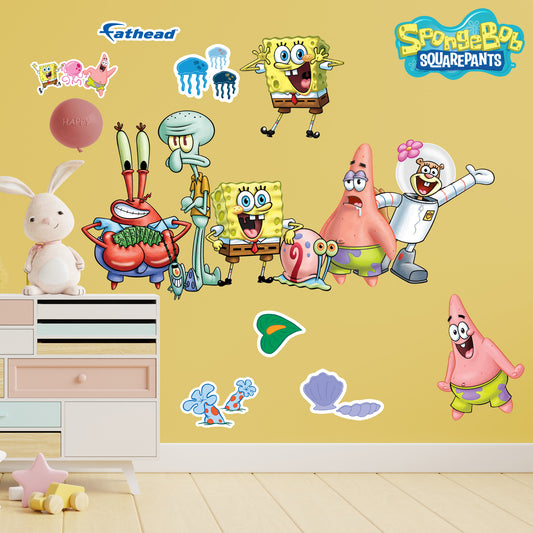 SpongeBob Squarepants: Group RealBigs        - Officially Licensed Nickelodeon Removable     Adhesive Decal