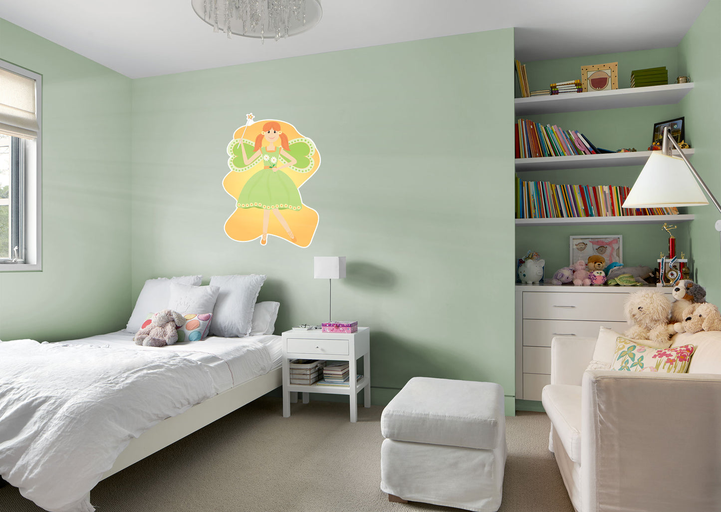 Nursery: Nursery Green Wings Icon        -   Removable     Adhesive Decal