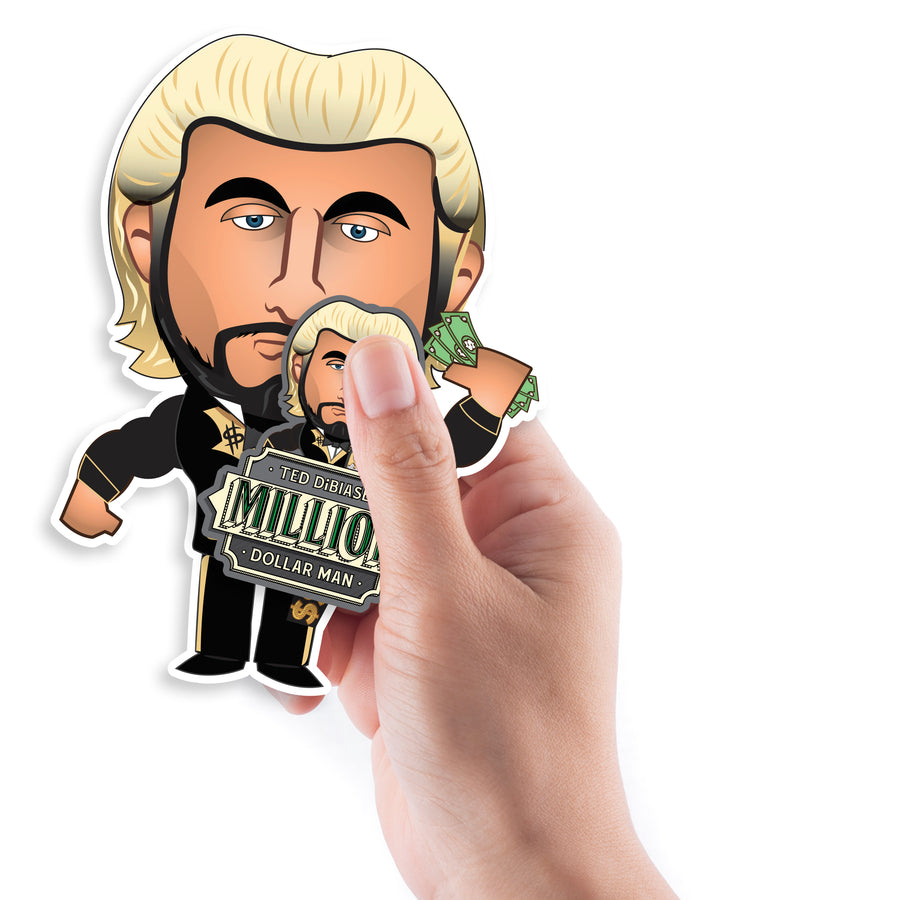 Million Dollar Man Ted Dibiase - 5 Minis (Mixed Sizes) - Official WWE - Reusable Vinyl Decals