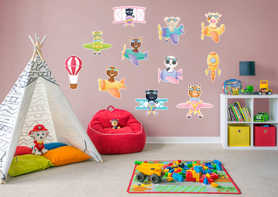 Nursery_Planes:  Plane Friends Collection        -   Removable Wall   Adhesive Decal