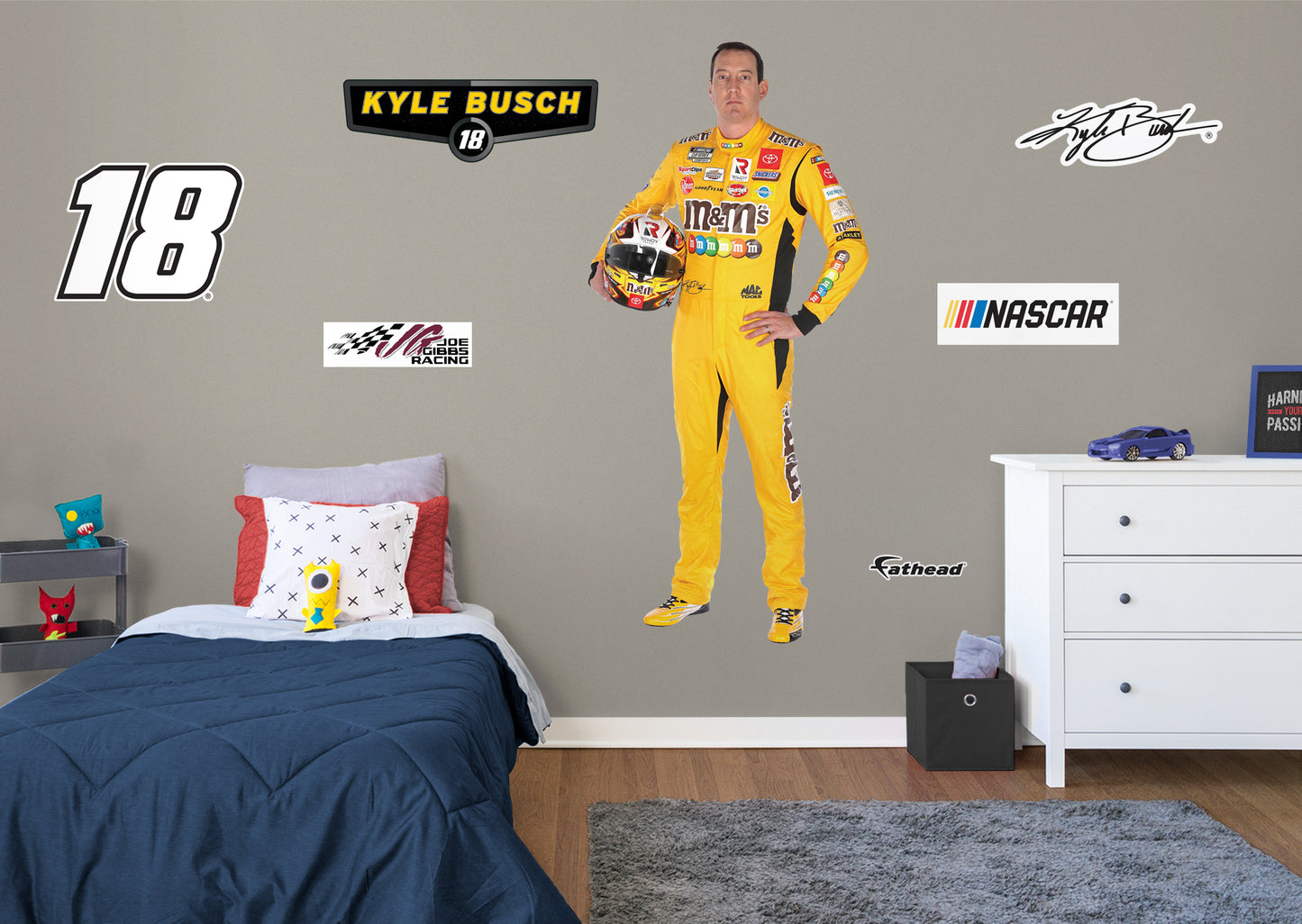 Kyle Busch 2021 Driver        - Officially Licensed NASCAR Removable Wall   Adhesive Decal