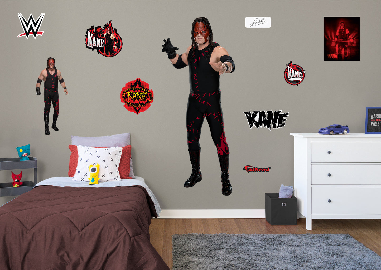 Kane 2021        - Officially Licensed WWE Removable Wall   Adhesive Decal