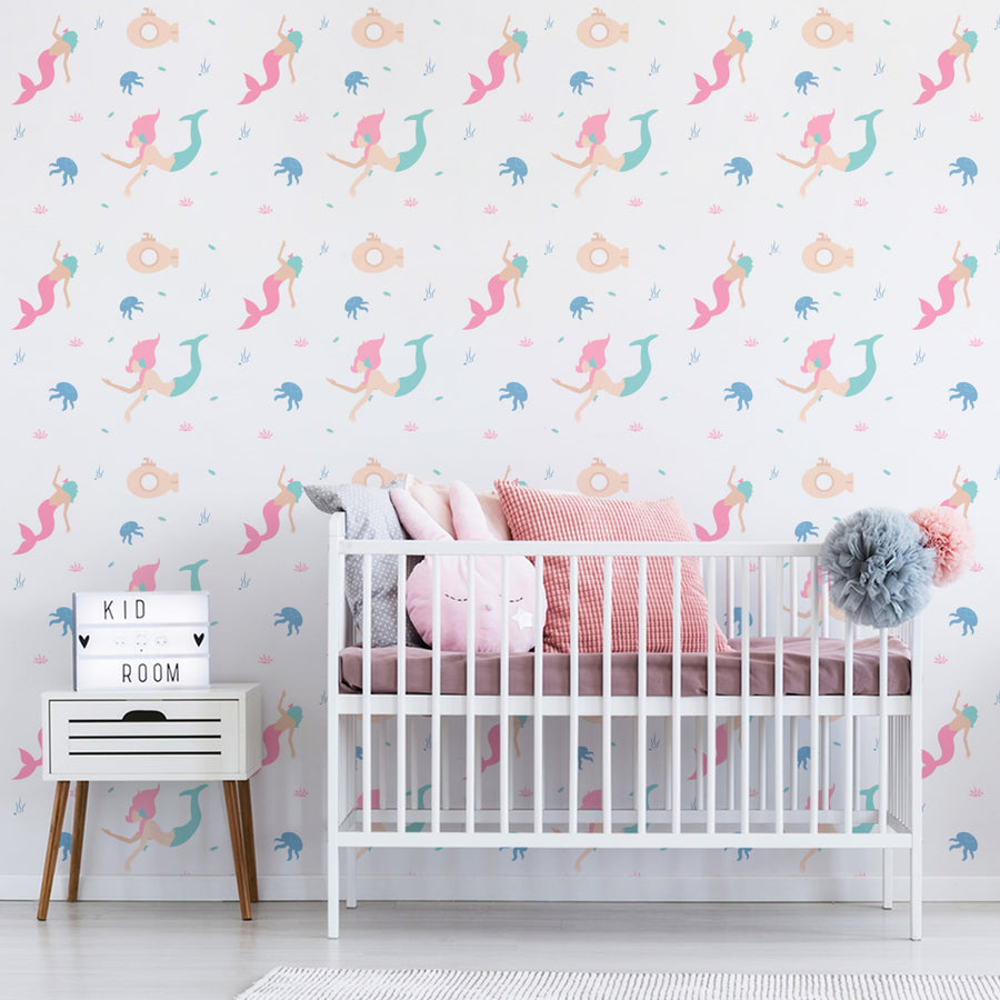 Mermaid - Peel & Stick Wallpaper