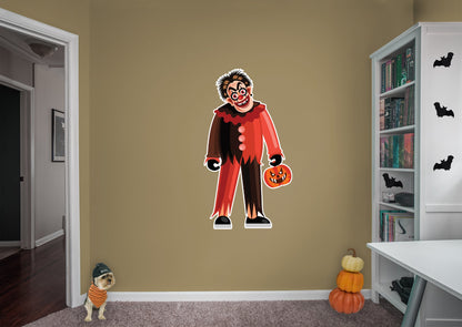 Halloween:  Clown with Pumpkin Icon        -   Removable     Adhesive Decal
