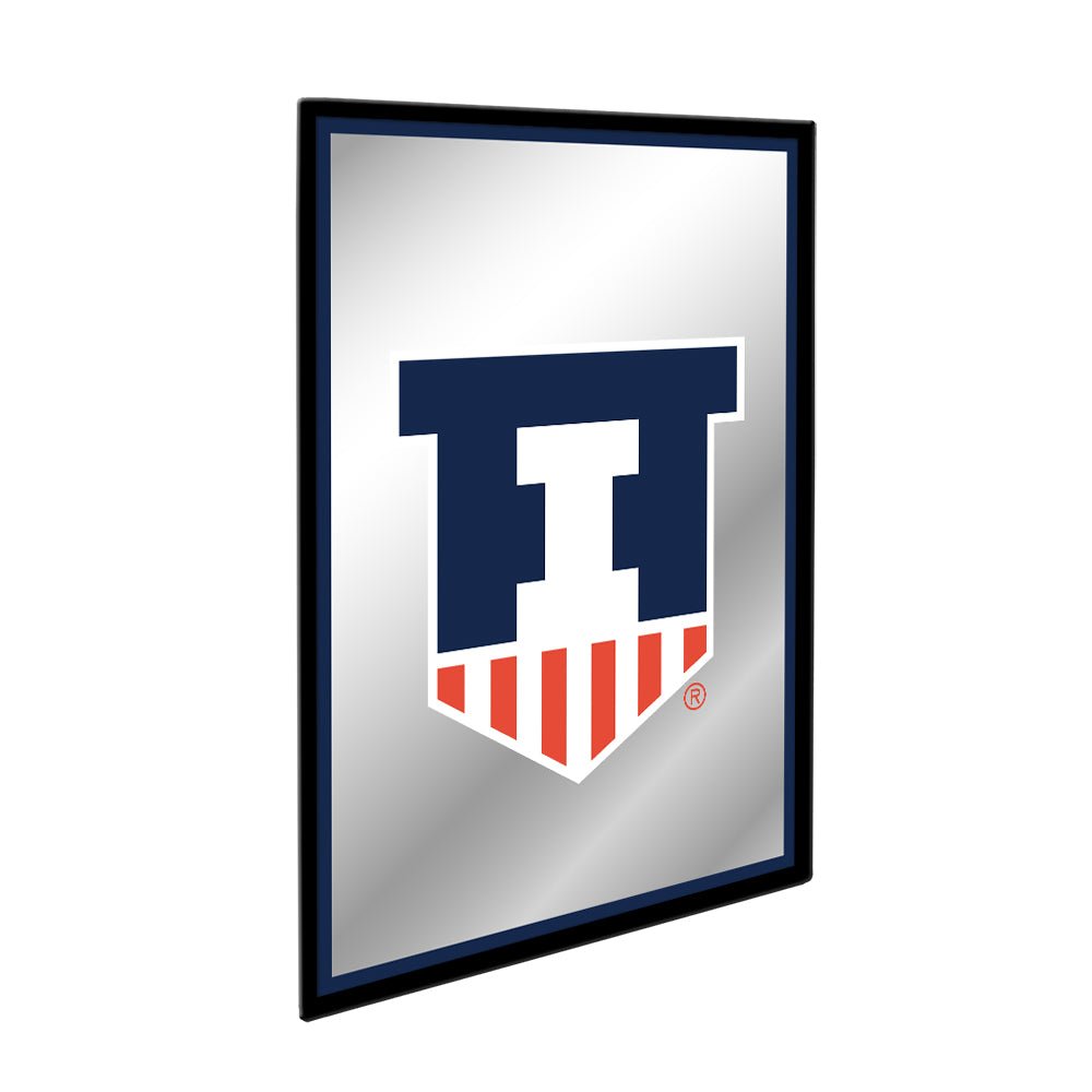 Illinois Fighting Illini: Badge - Framed Mirrored Wall Sign - The Fan-Brand