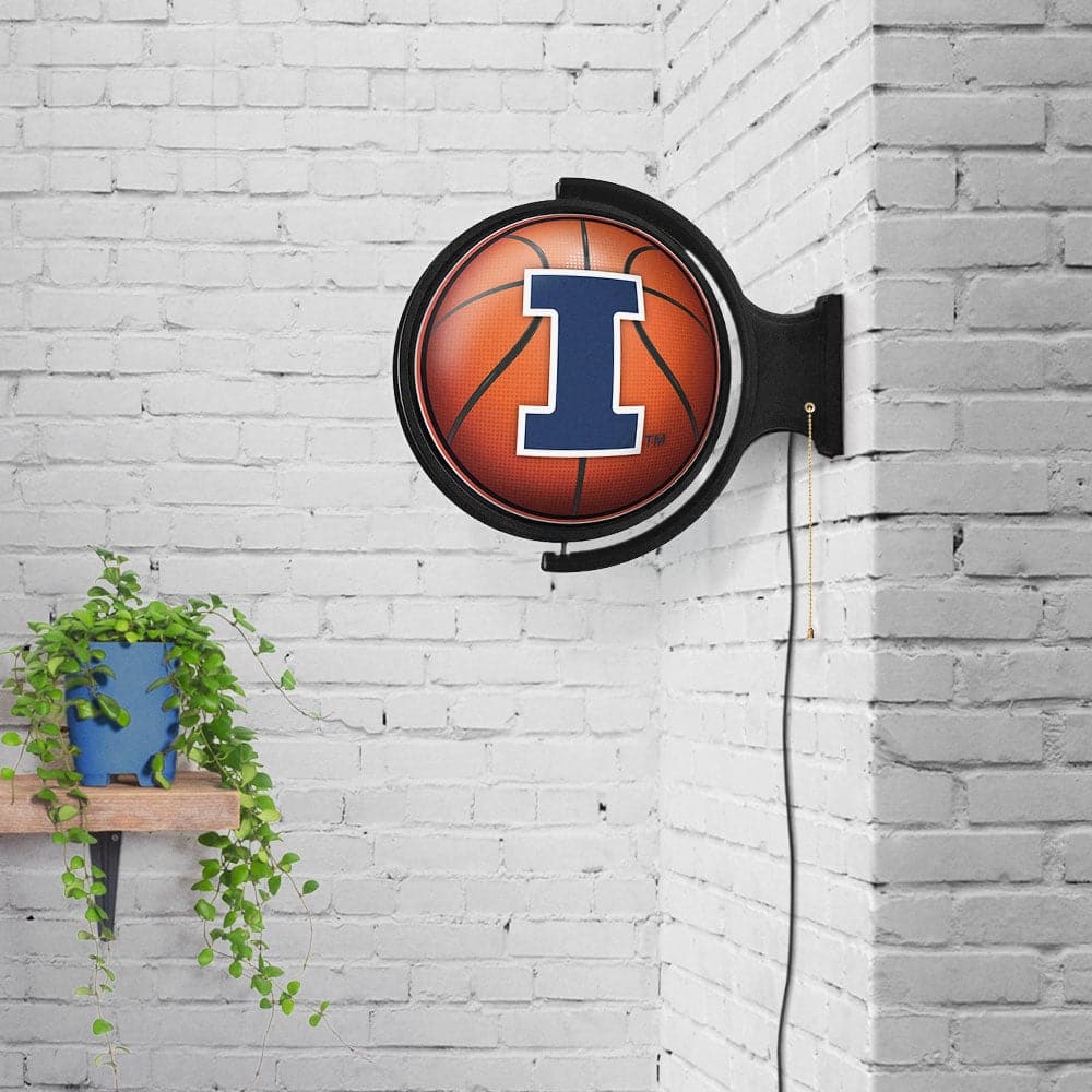Illinois Fighting Illini: Basketball - Original Round Rotating Lighted Wall  Sign