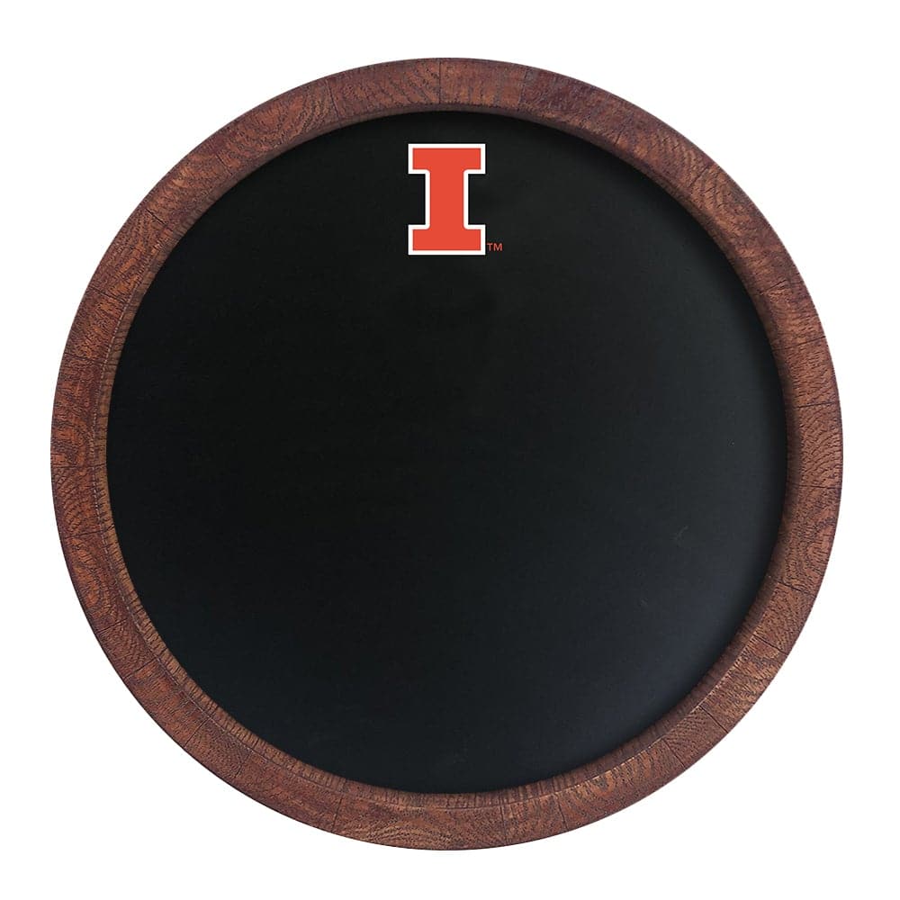 Illinois Fighting Illini: Chalkboard "Faux" Barrel Top Sign - The Fan-Brand