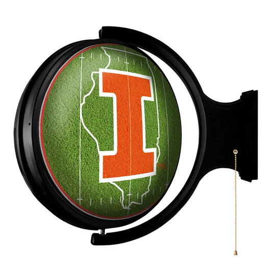 Illinois Fighting Illini: On the 50 - Rotating Lighted Wall Sign - The Fan-Brand