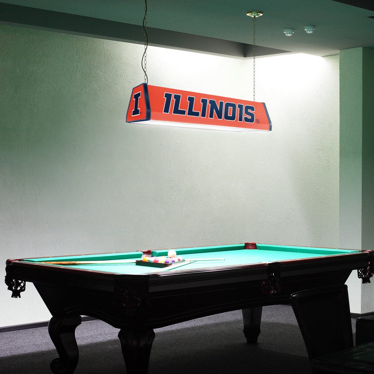 Illinois Fighting Illini: Standard Pool Table Light - The Fan-Brand