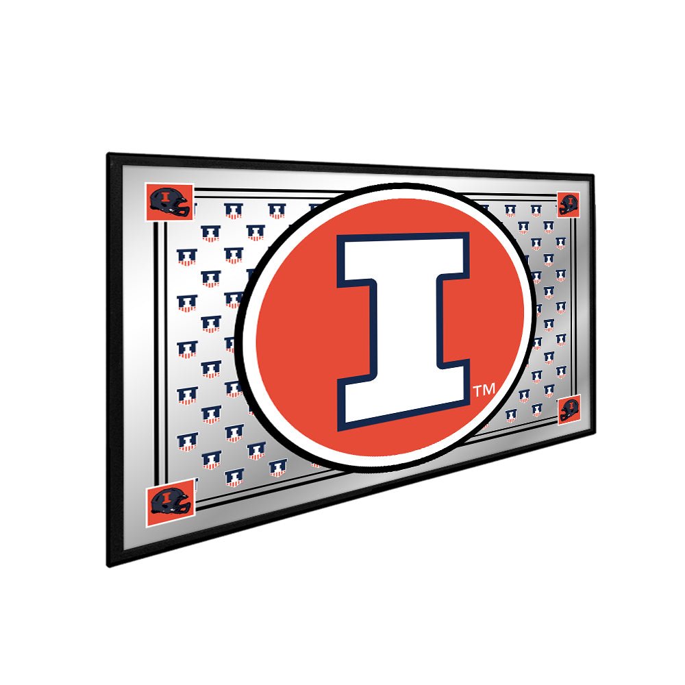 Illinois Fighting Illini: Team Spirit - Framed Mirrored Wall Sign - The Fan-Brand