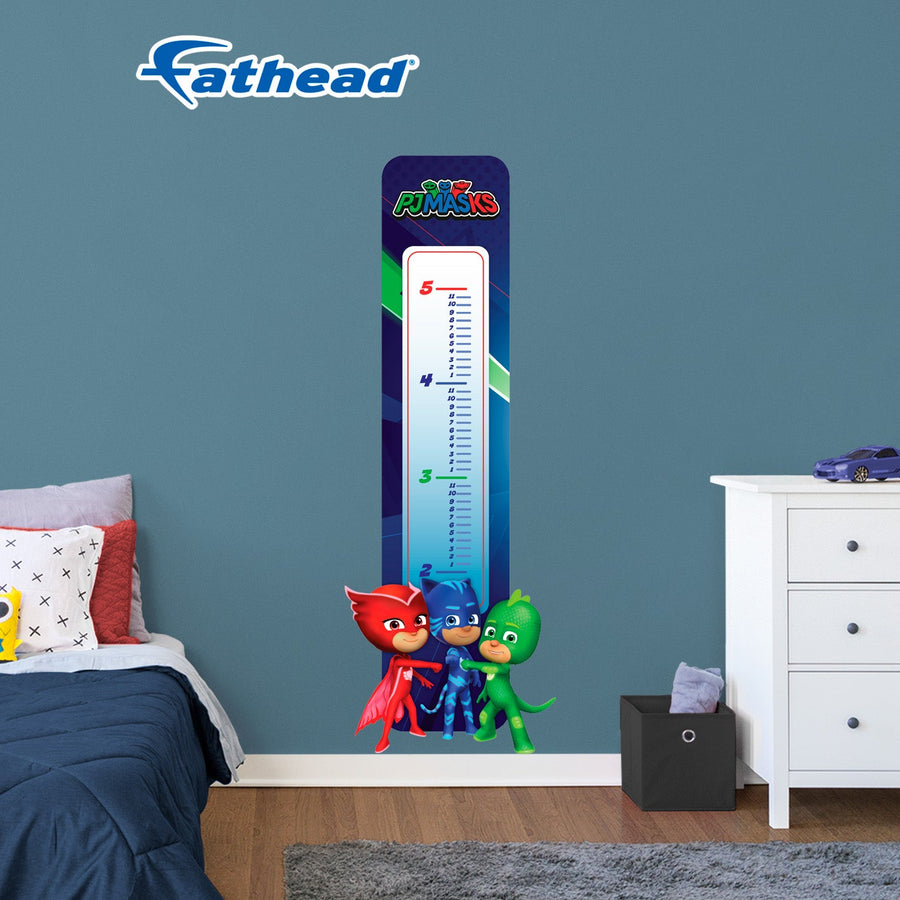 PJ Masks Team Power - Growth Chart - Official Hasbro - Reusable Vinyl Wall Decal