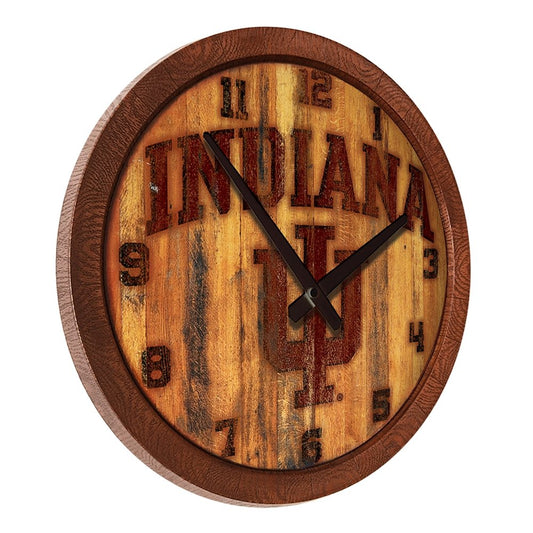 Indiana Hoosiers: Branded "Faux" Barrel Top Wall Clock - The Fan-Brand