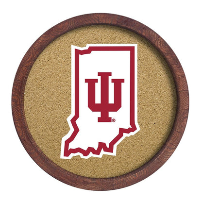 Indiana Hoosiers: Indiana - "Faux" Barrel Framed Cork Board - The Fan-Brand