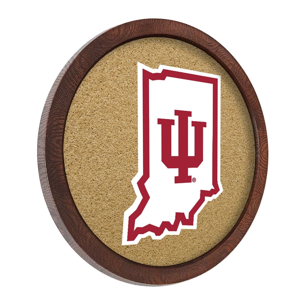 Indiana Hoosiers: Indiana - "Faux" Barrel Framed Cork Board - The Fan-Brand