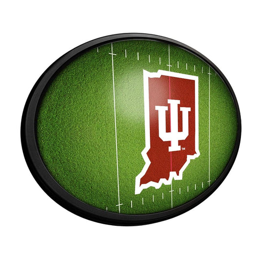 Indiana Hoosiers: On the 50 - Oval Slimline Lighted Wall Sign - The Fan-Brand
