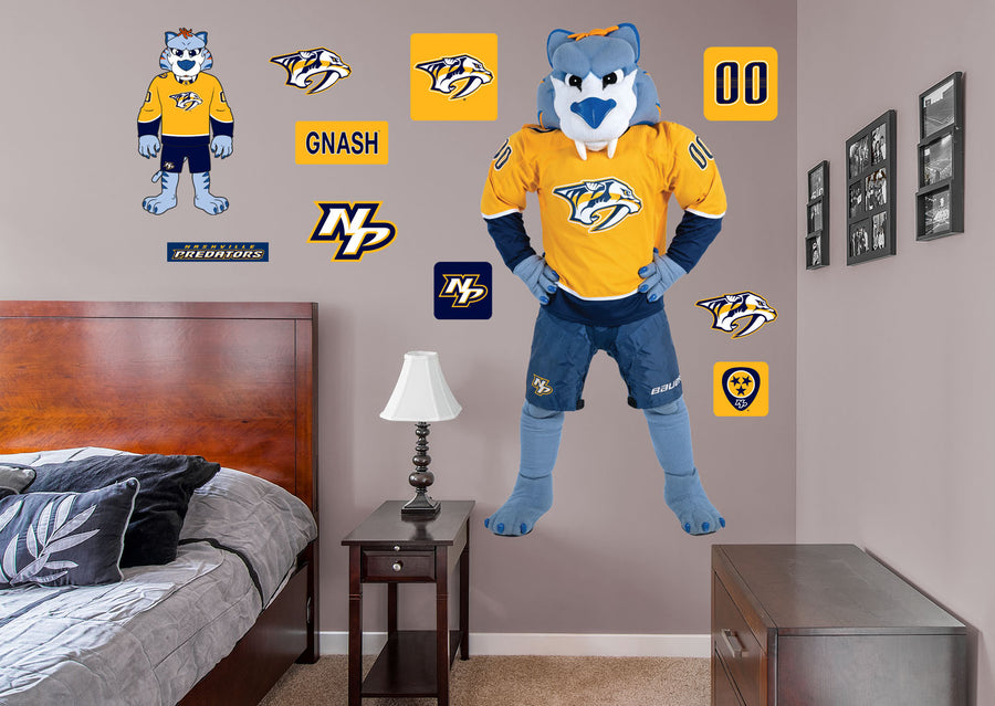 Gnash Mascot - RealBig Collection - Official NHL - Nashville Predators - Reusable Vinyl Wall Decals