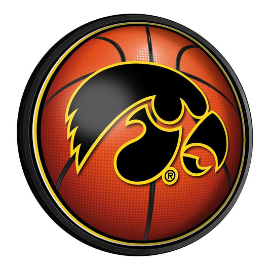 Iowa Hawkeyes: Basketball - Round Slimline Lighted Wall Sign - The Fan-Brand