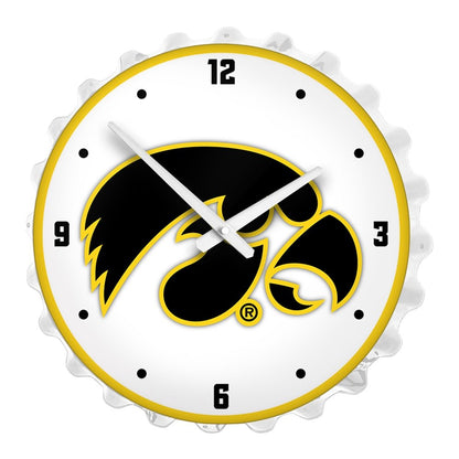 Iowa Hawkeyes: Bottle Cap Lighted Wall Clock - The Fan-Brand